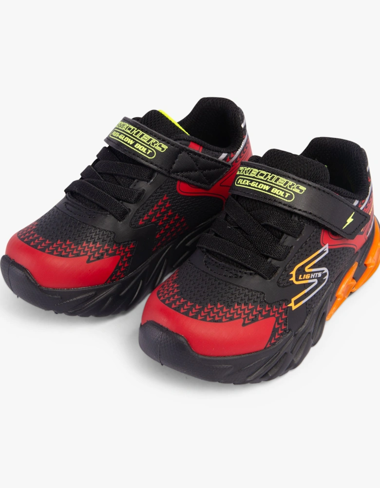 400138N/BKRD FLEX-GLOW BOLT Boys Trainers Black/Red