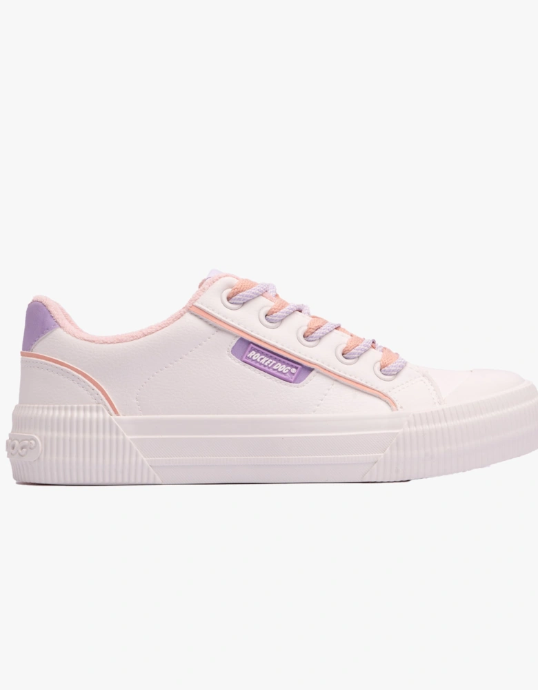 CHEERY 80s Womens Trainers White/Lavender