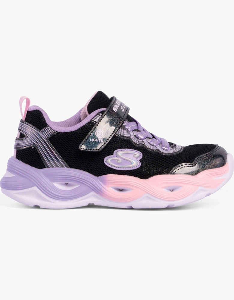 303717L/BKMT S-LIGHTS: TWISTY GLOW Girls Trainers Black/Multi