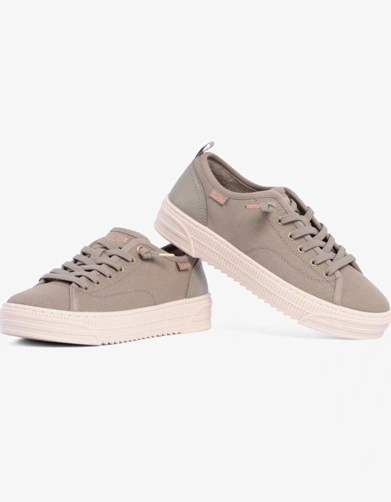 114640/OLV BOBS COPA Womens Canvas Trainers Olive