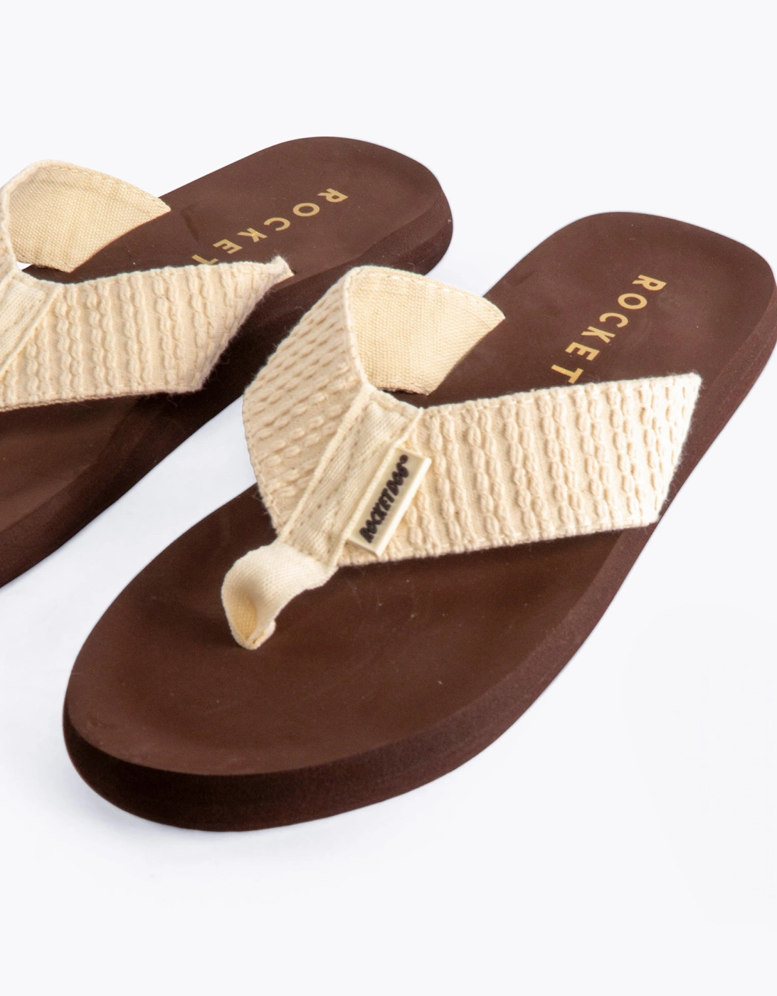 ADIOS AUBURN Womens Flip Flops Natural/Brown