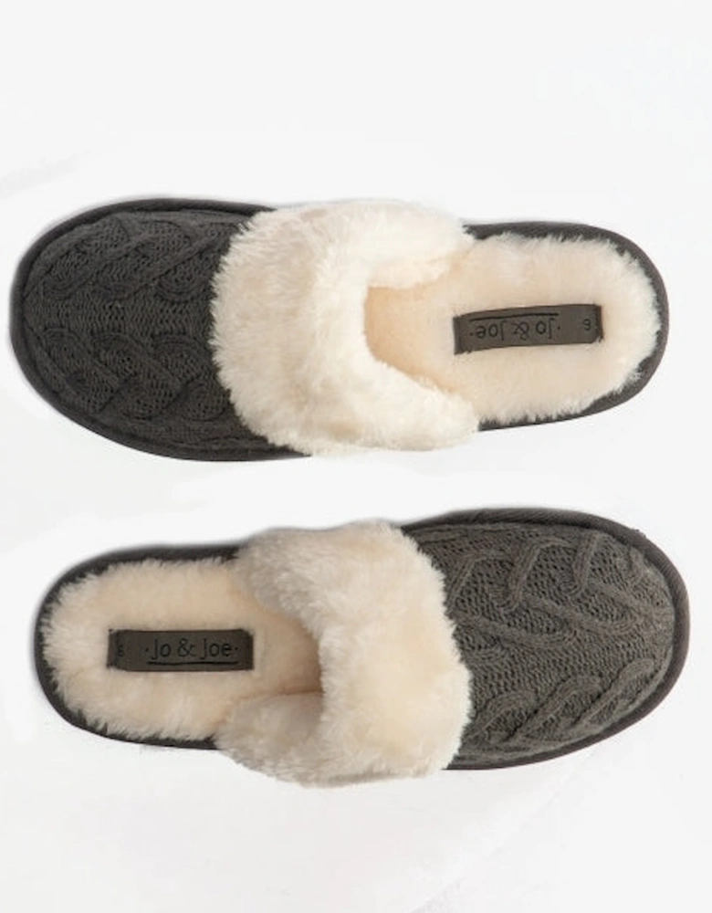 Jo & Joe MEGAN Womens Mule Slippers Grey