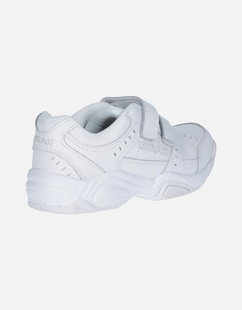 CONTENDER Touch Fasten Unisex Leather Trainers White