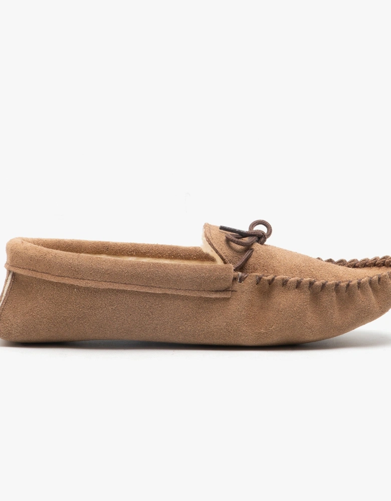 JAKE Mens Suede Moccasins Taupe