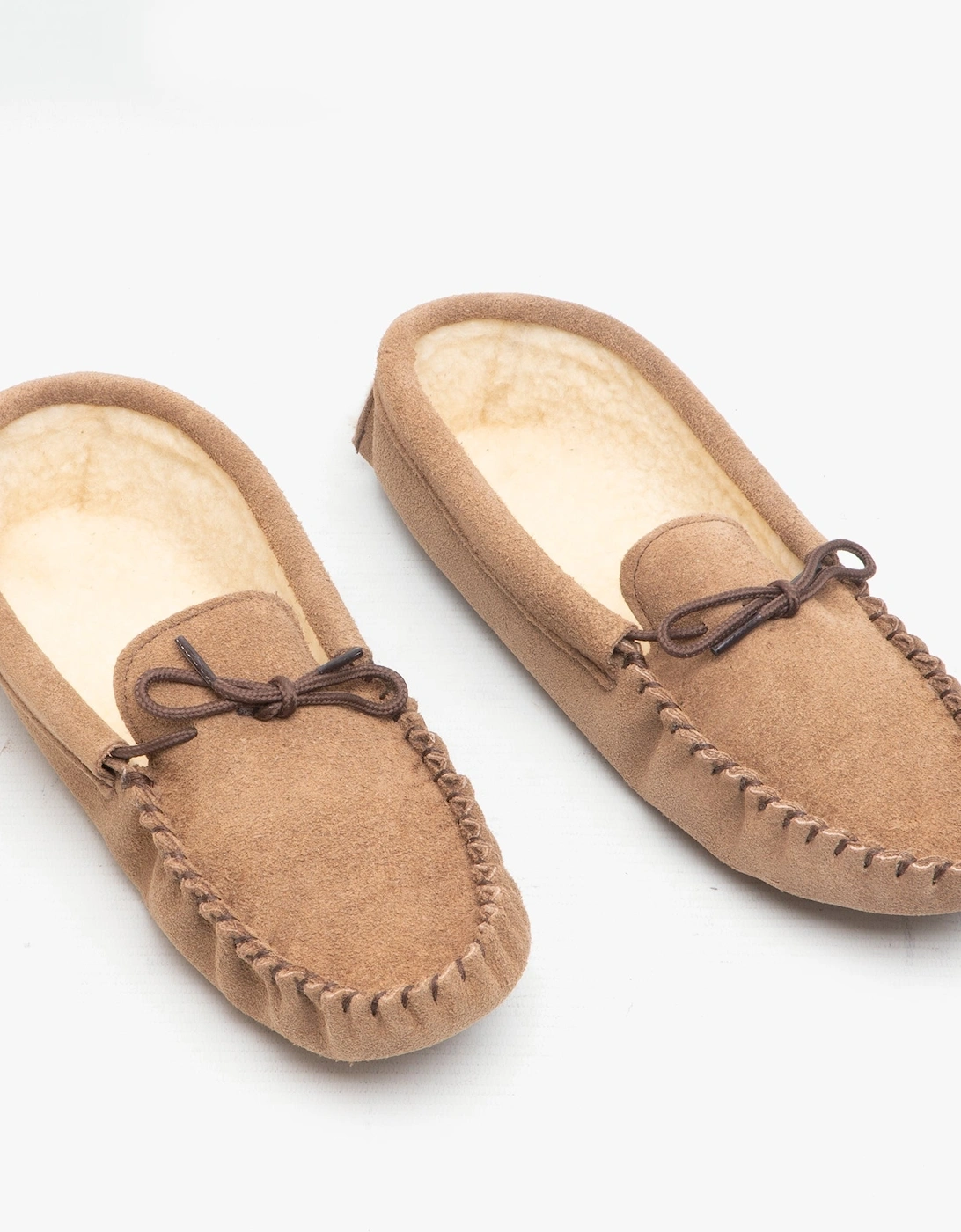 JAKE Mens Suede Moccasins Taupe