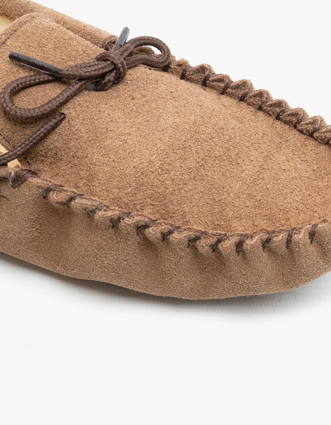 JAKE Mens Suede Moccasins Taupe