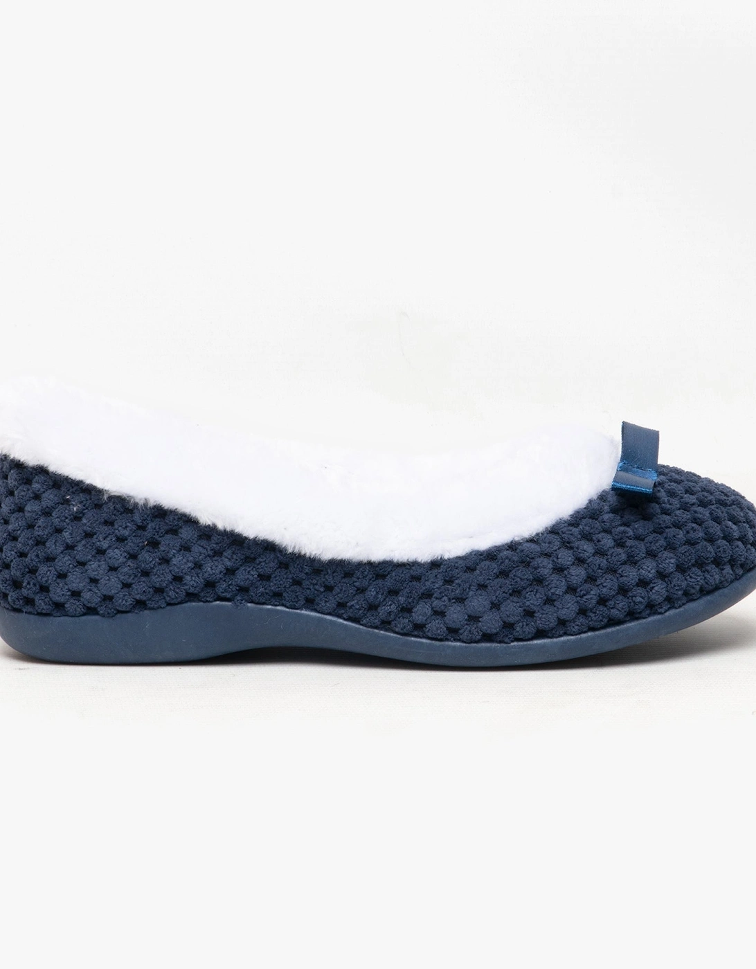 CARA Womens Knit Slippers Navy, 8 of 7