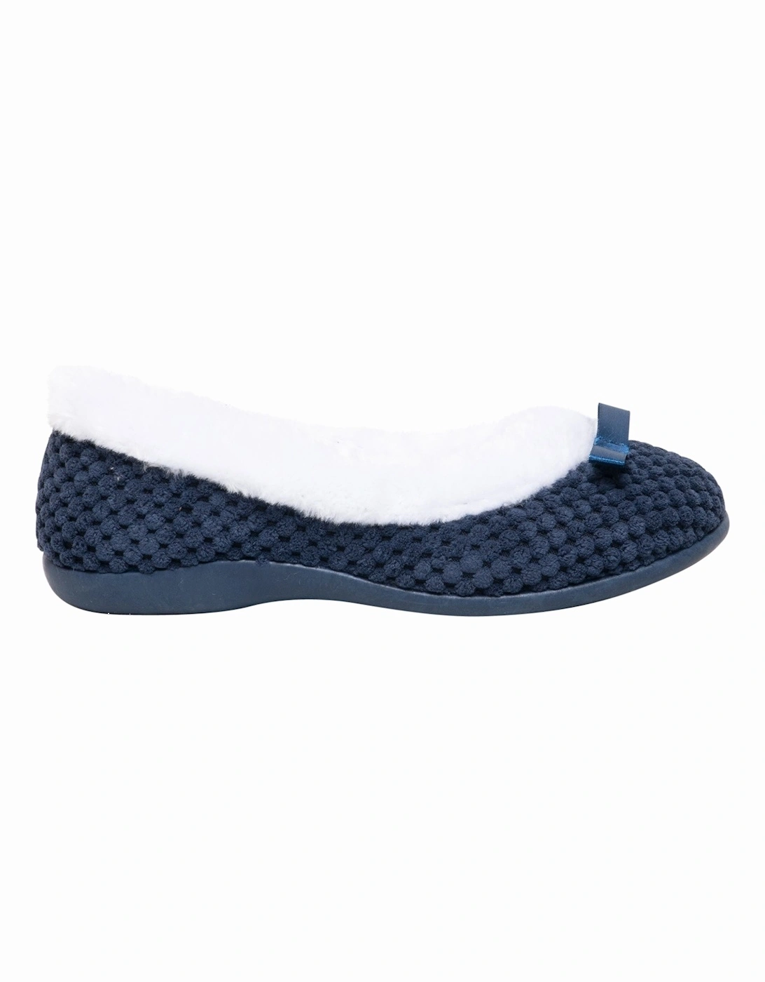 CARA Womens Knit Slippers Navy