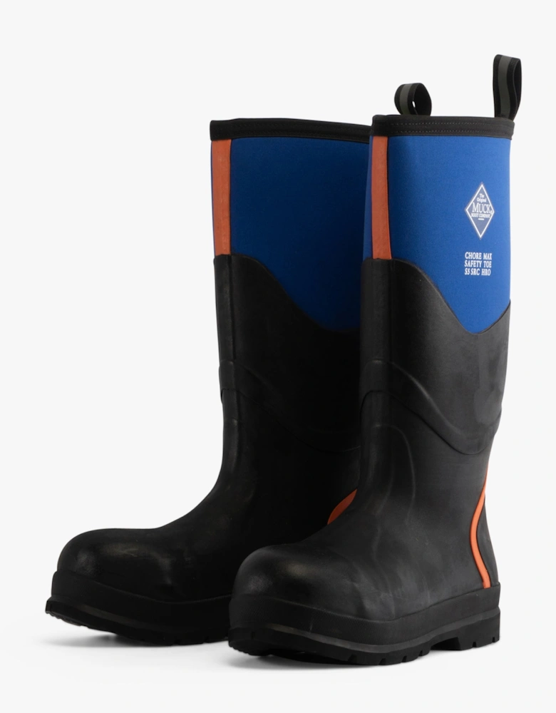 Muck Boots CHORE MAX S5 Unisex Rubber Wellington Boots Blue/Orange