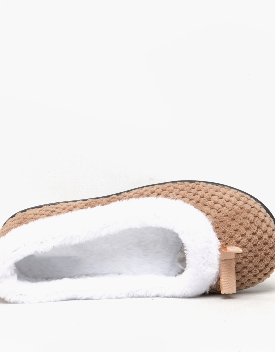 CARA Womens Knit Slippers Taupe