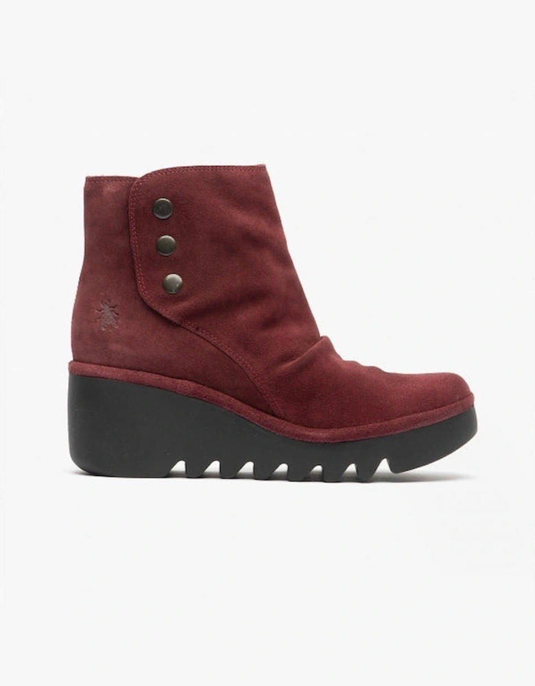 BROM FLY Womens Suede Boots Wine