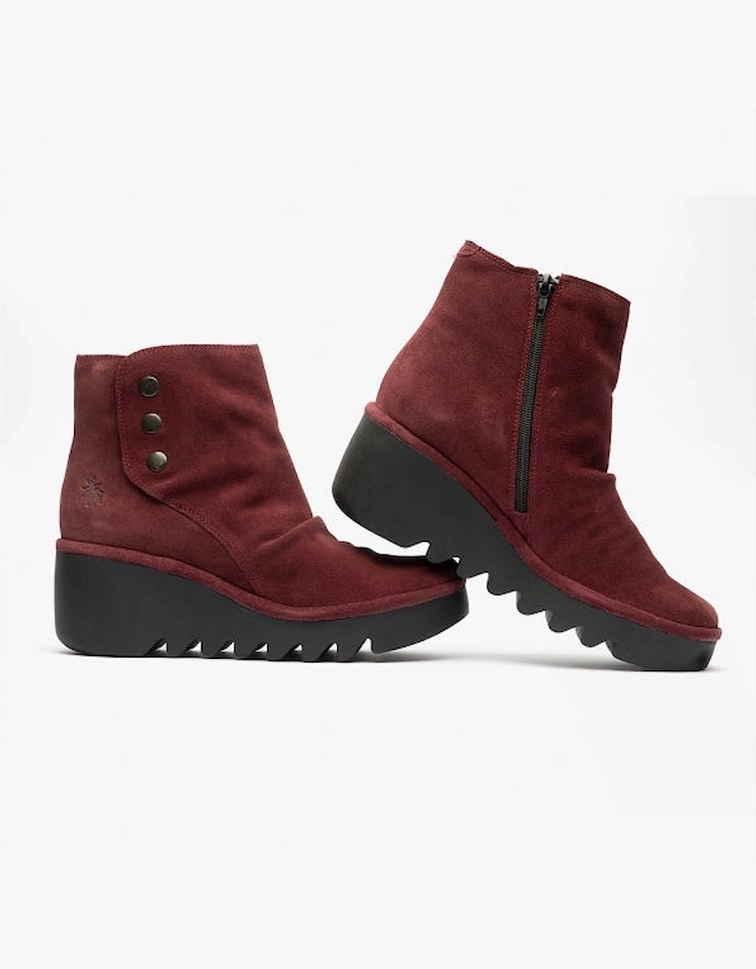 BROM FLY Womens Suede Boots Wine