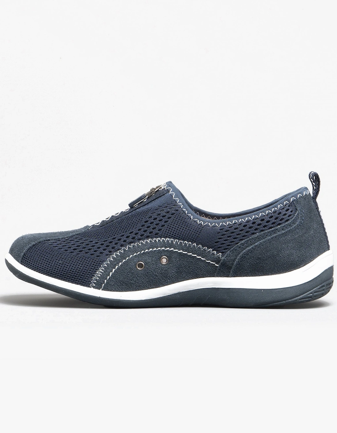 KIMBERLEY Womens Centre Zip Mesh Leisure Shoes Navy