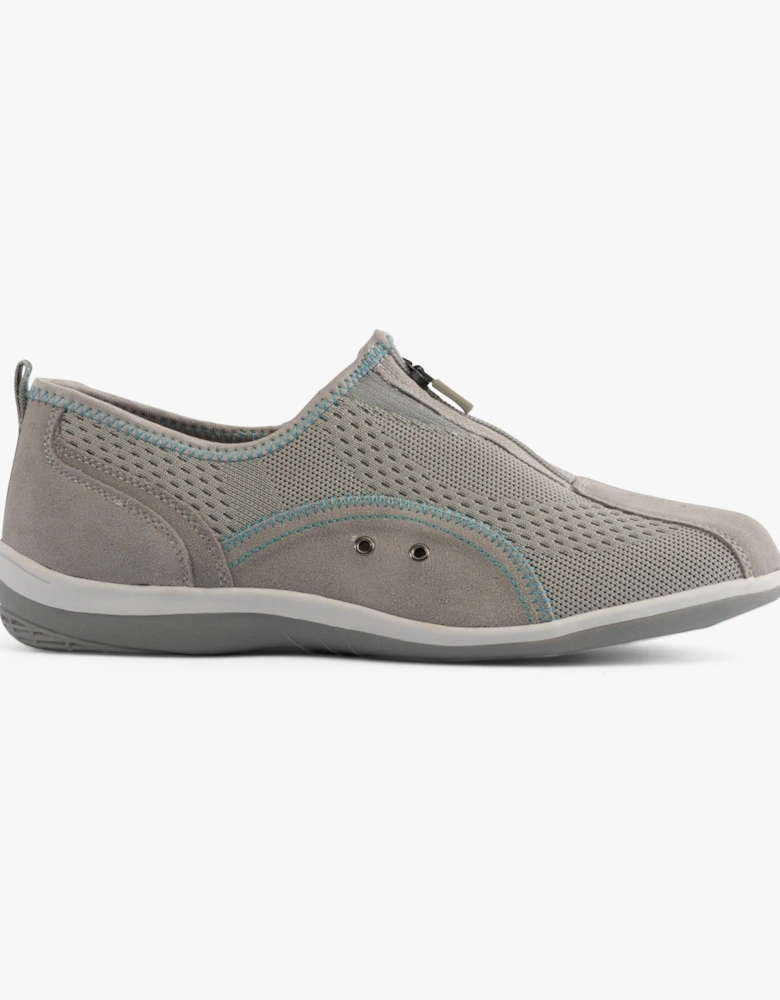 KIMBERLEY Womens Centre Zip Mesh Leisure Shoes Grey