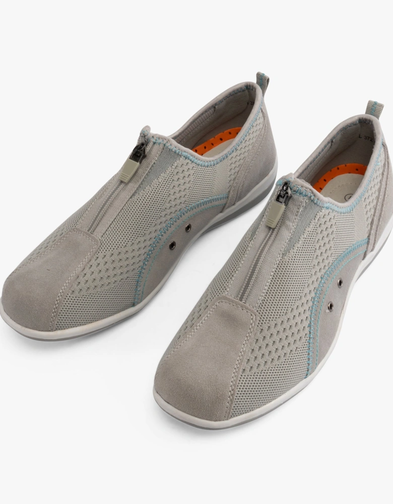 KIMBERLEY Womens Centre Zip Mesh Leisure Shoes Grey