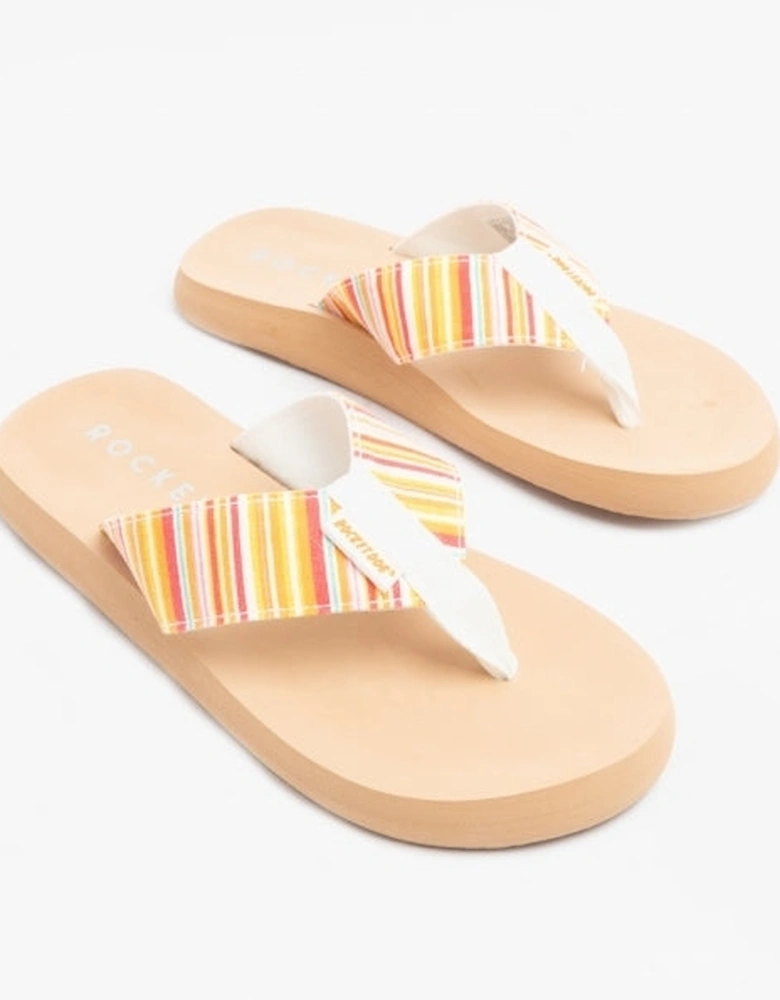 ADIOS SIDELL STRIPE Womens Flip Flops Orange Multi