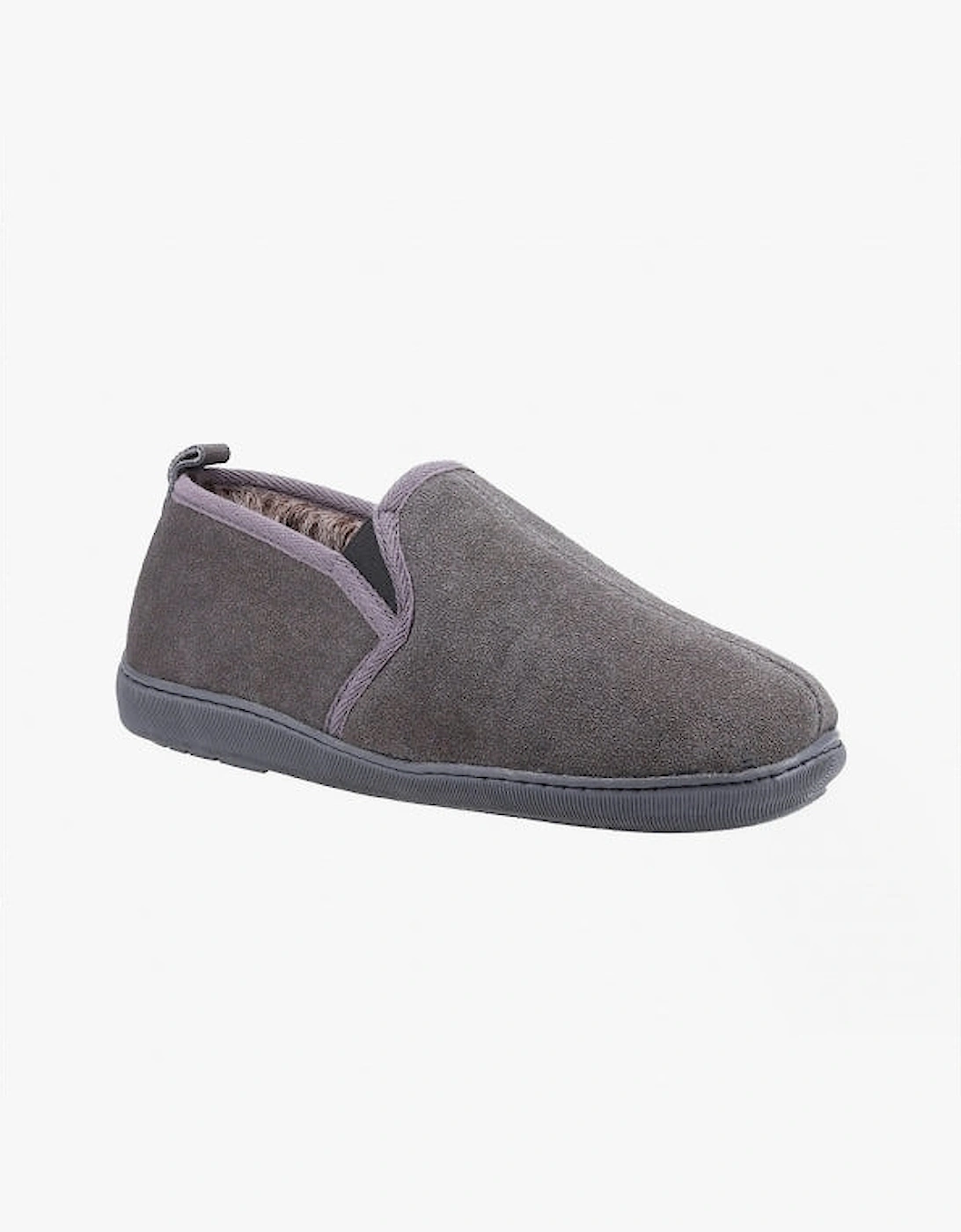 ARNOLD Mens Suede Slippers Grey