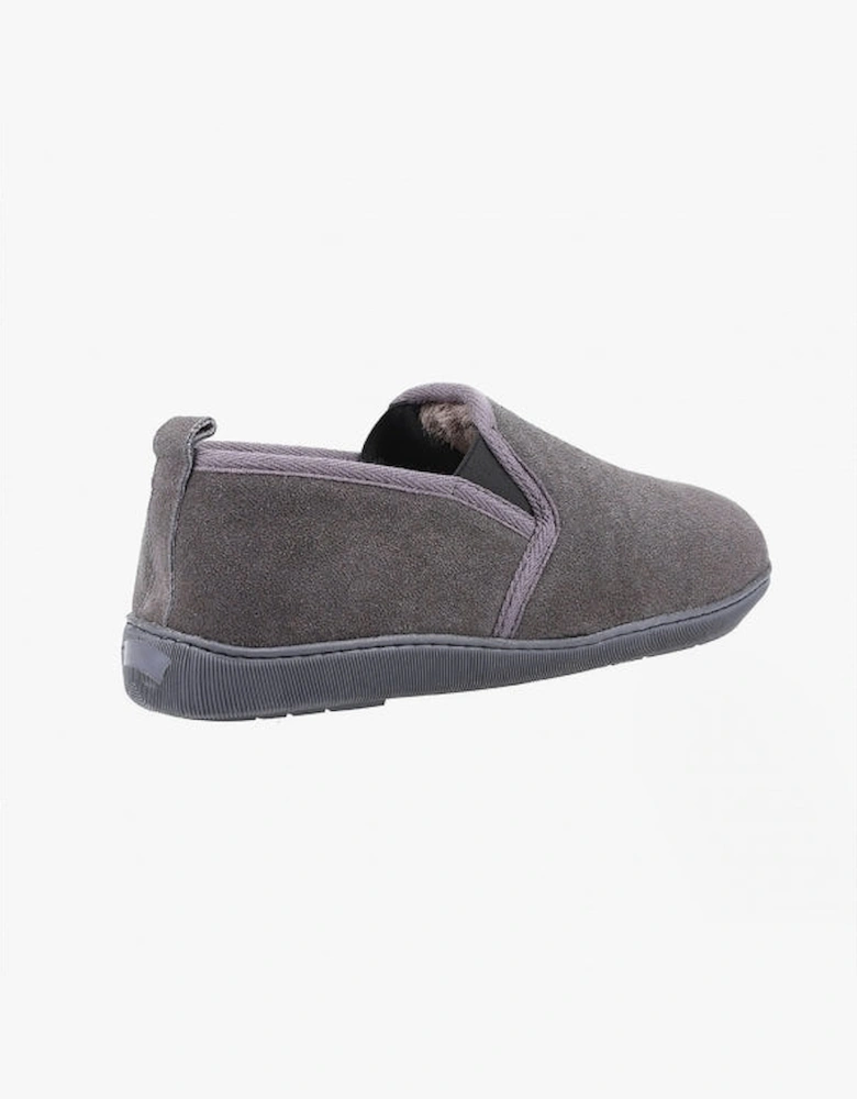 ARNOLD Mens Suede Slippers Grey