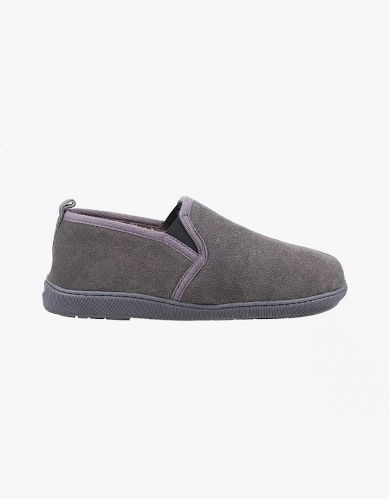 ARNOLD Mens Suede Slippers Grey