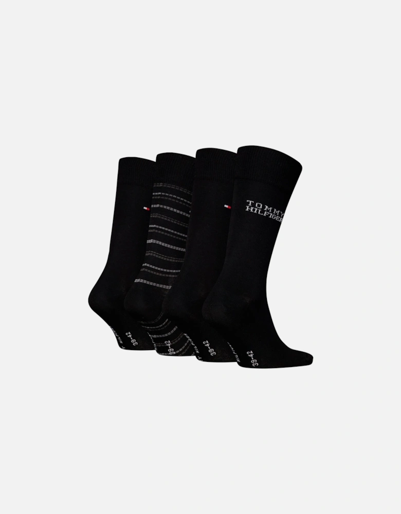 4 Pack Giftboxed Classic Mens Crew Socks Black