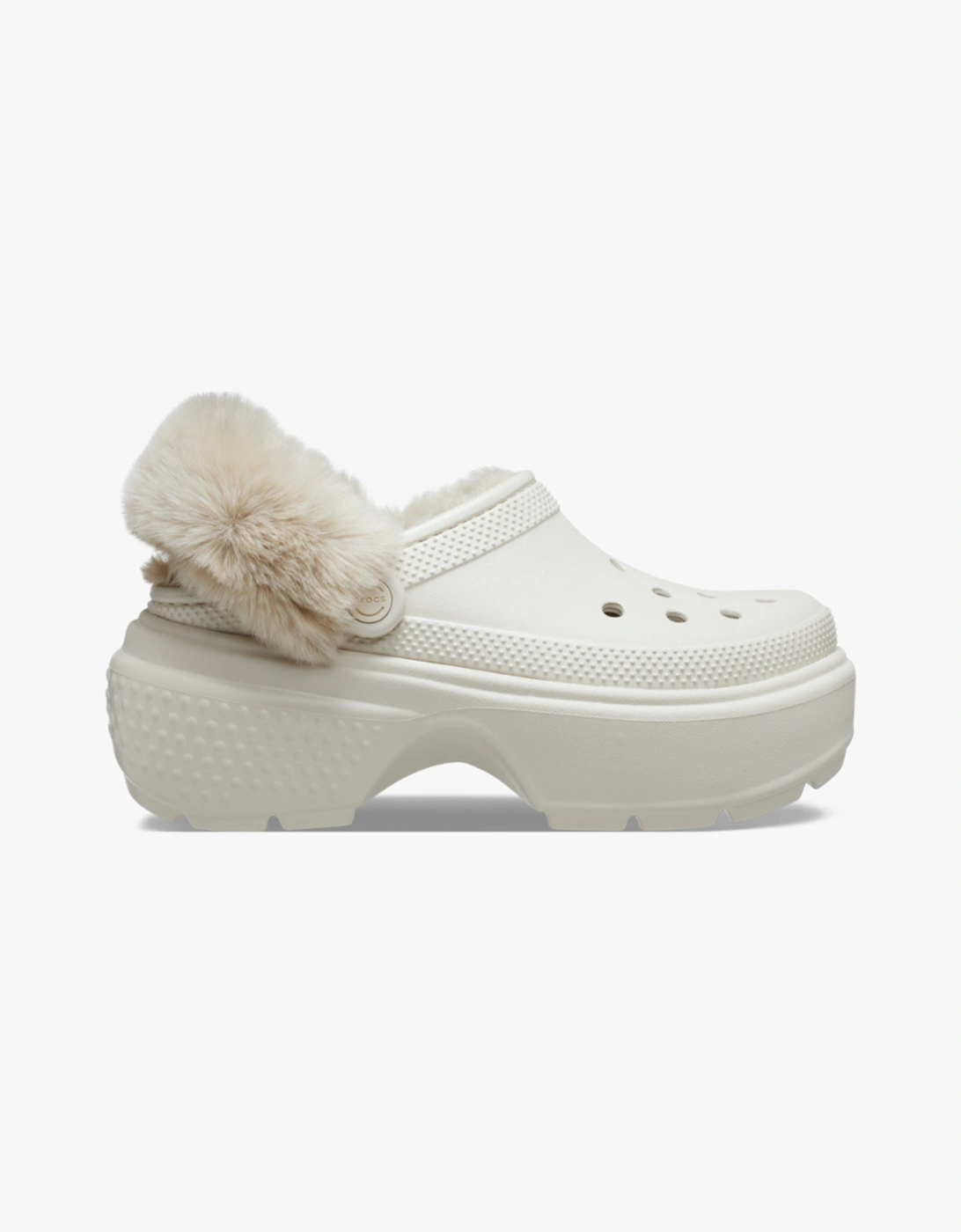 Crocs Women's Crocs 208546-160 STOMP LINED Womens Clogs Stucco - White