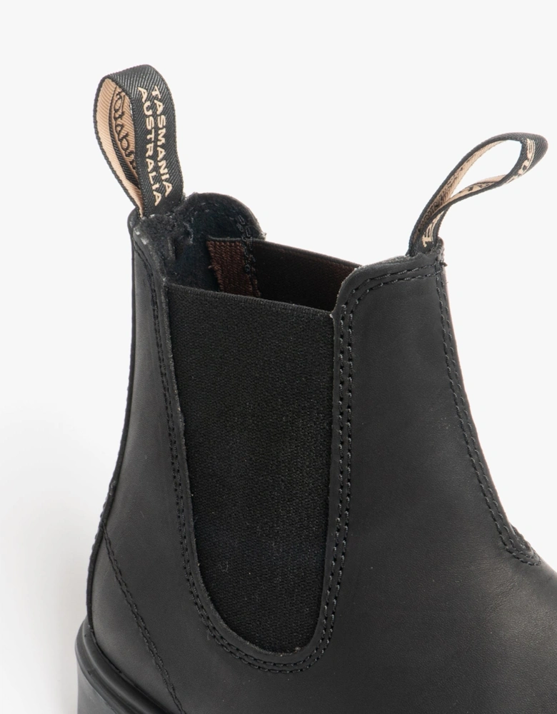 063 Unisex Leather Chelsea Boots Black