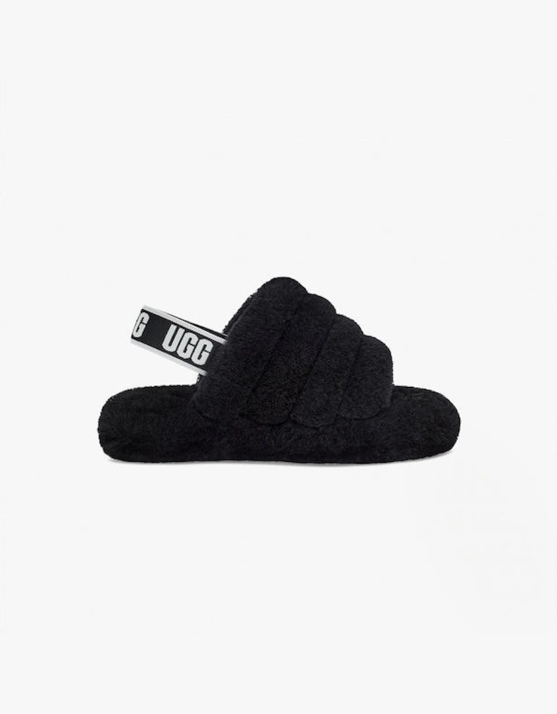 SLIDE Girls Sheepskin Slippers Black