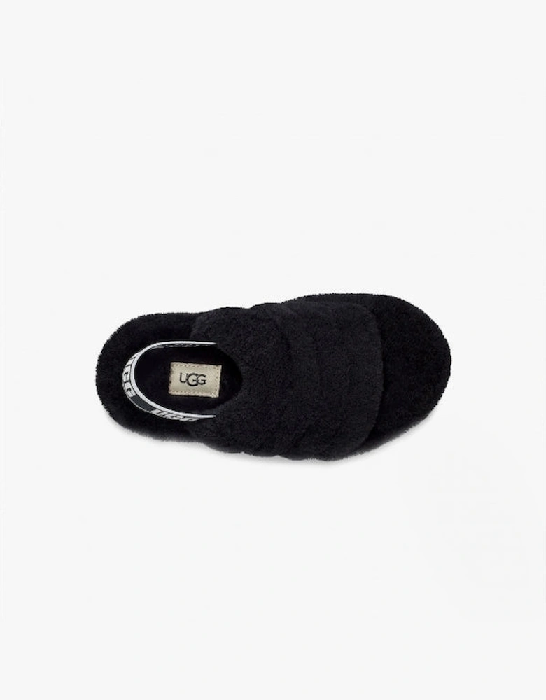 SLIDE Girls Sheepskin Slippers Black