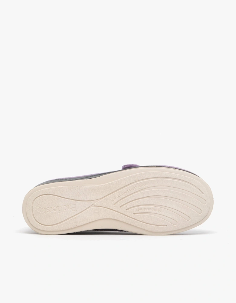 CAMILLA Womens (EE Fit) Touch Fasten Slippers Lavender