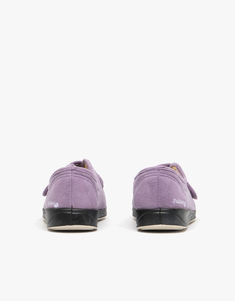CAMILLA Womens (EE Fit) Touch Fasten Slippers Lavender