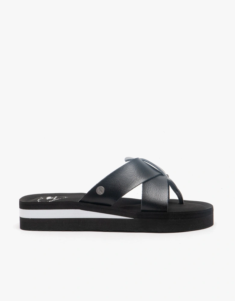 WILMER Burn Womens Flip Flops Black