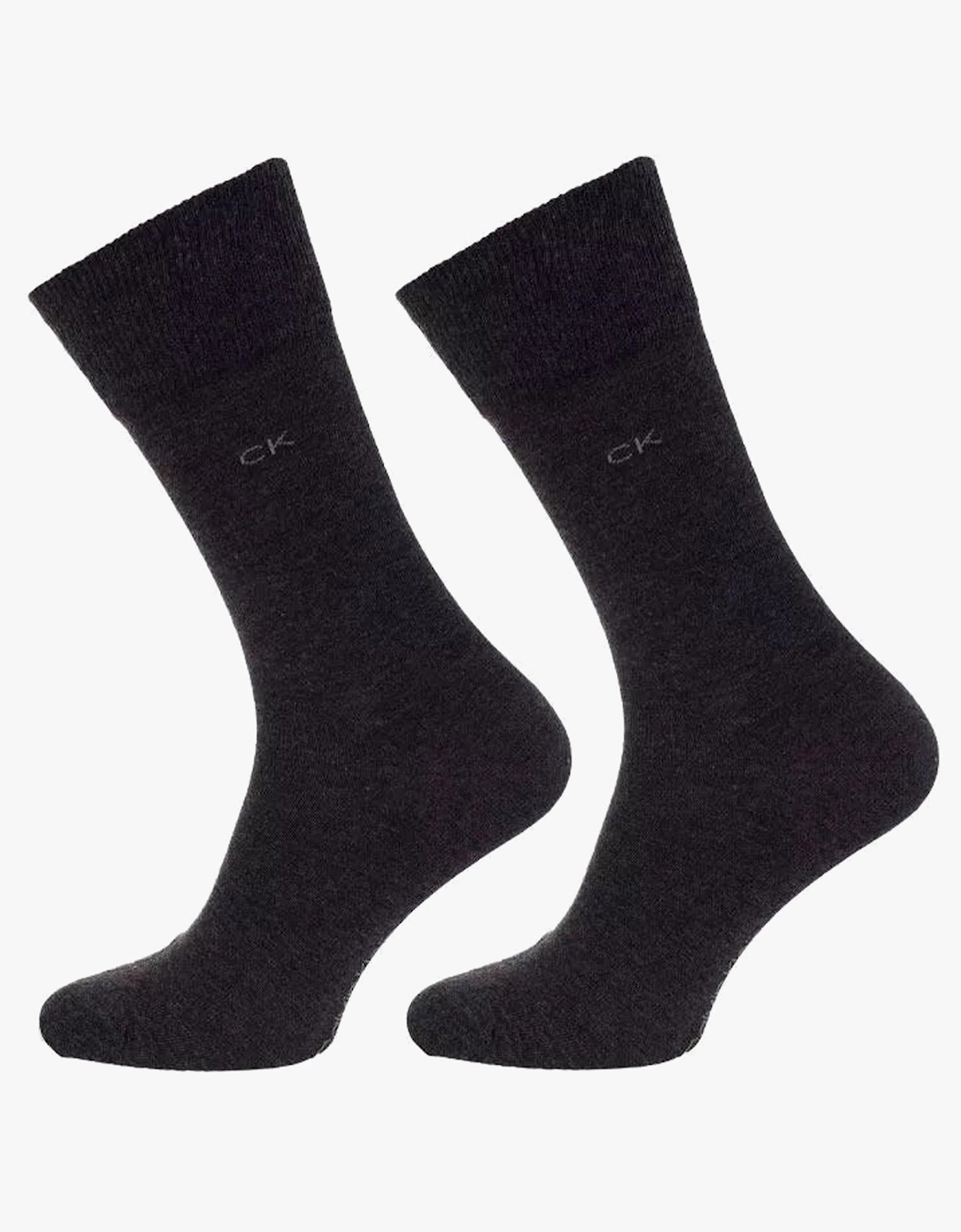 Men's Calvin Klein 2 Pack Mens Crew Classic Socks Grey - Size: 6.5/7/7.5/8/5/5.5/6