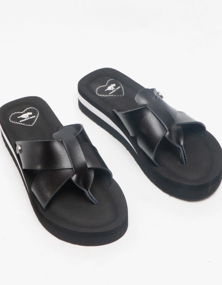 WILMER Burn Womens Flip Flops Black