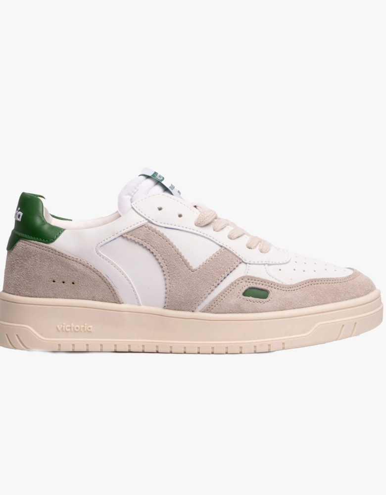 SEUL RETRO FAUX LEATHER & SPLIT Womens Trainers Verde