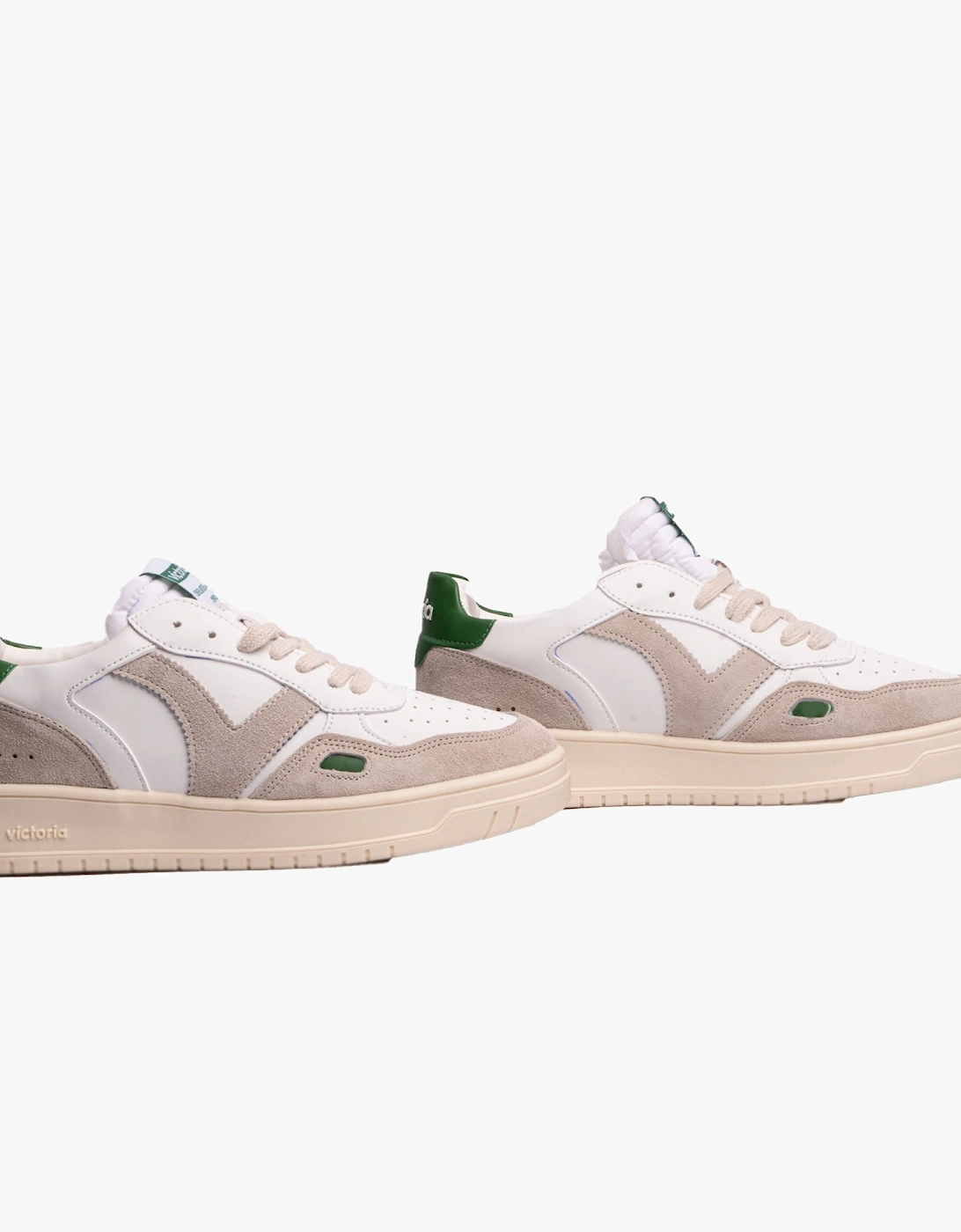 SEUL RETRO FAUX LEATHER & SPLIT Womens Trainers Verde