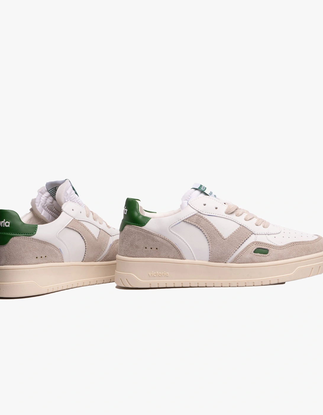 SEUL RETRO FAUX LEATHER & SPLIT Womens Trainers Verde