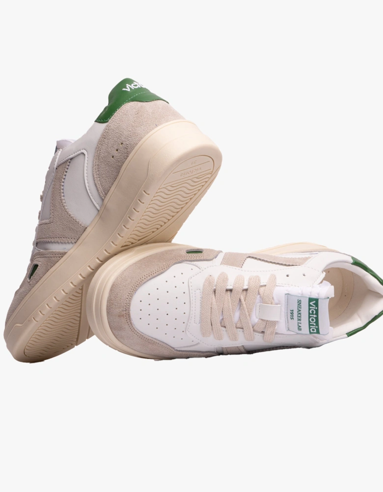 SEUL RETRO FAUX LEATHER & SPLIT Womens Trainers Verde