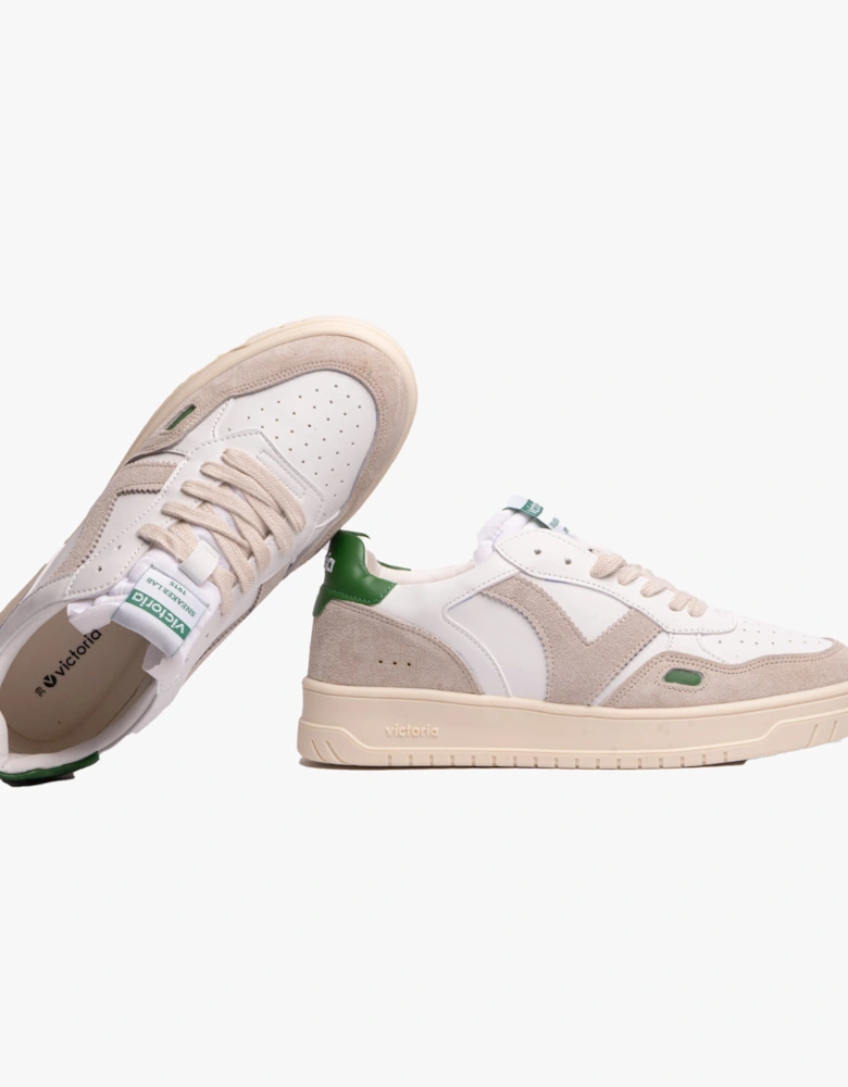 SEUL RETRO FAUX LEATHER & SPLIT Womens Trainers Verde