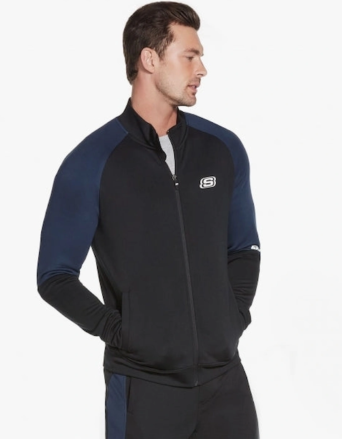 Men's Skechers M3JA192/BLK SKECHTECH Mens Full Zip Jacket Bold Black - Size: SMALL