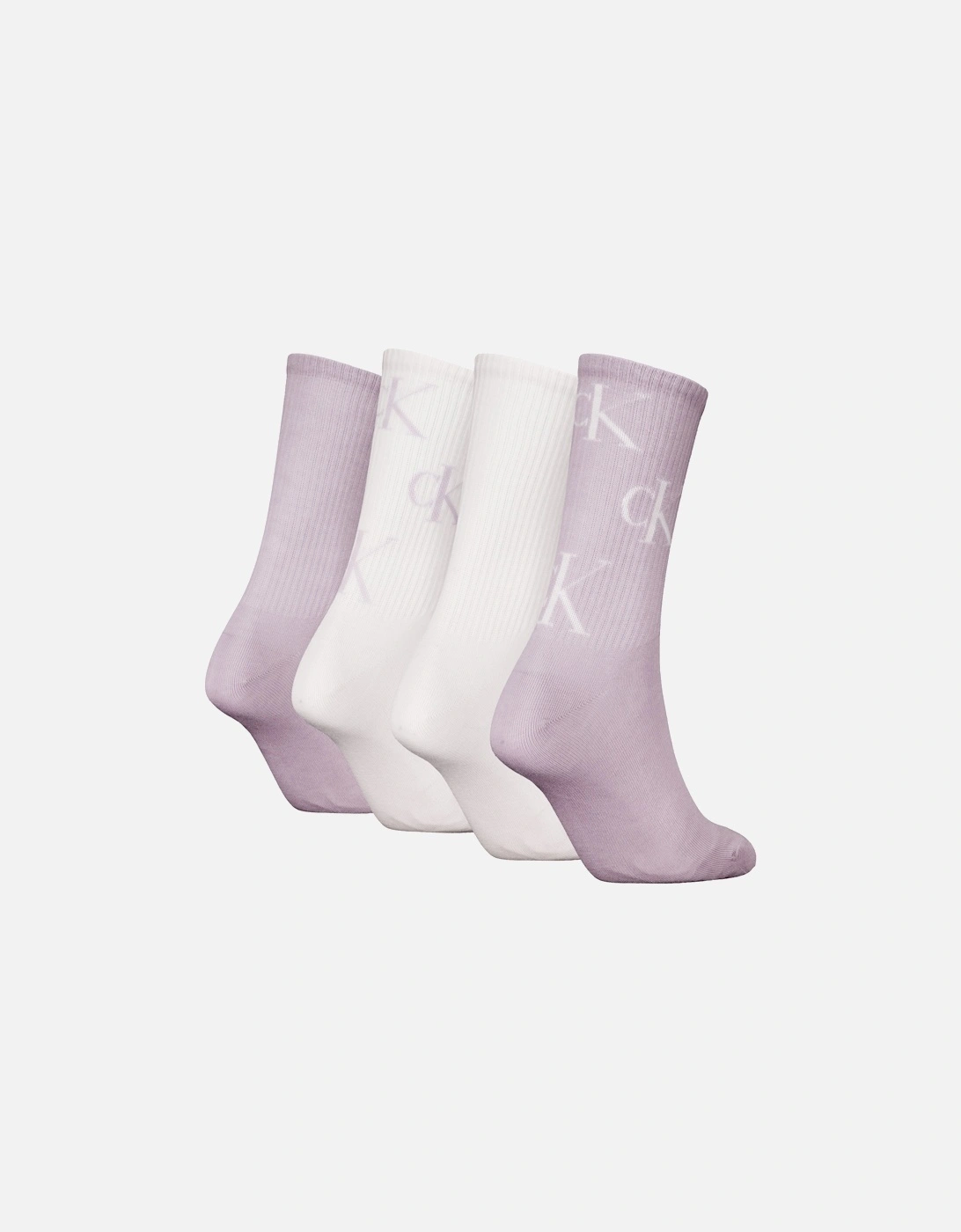 4 Pack Giftboxed Trainer Womens Crew Socks Lilac Combo