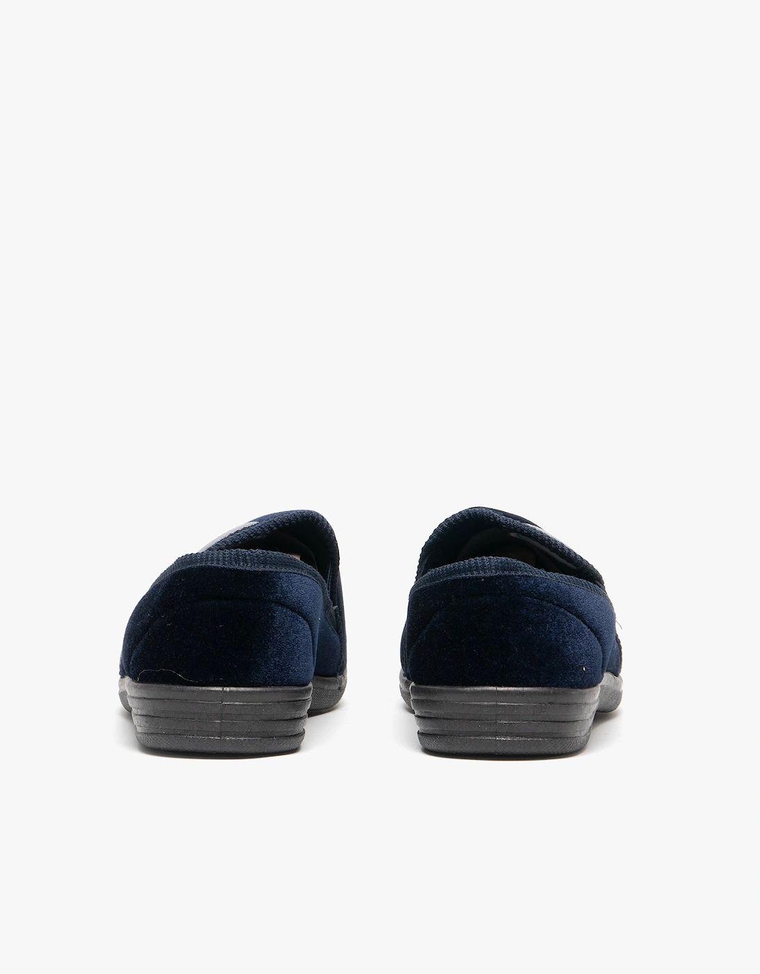 AARON Mens Full Slippers Navy/Grey