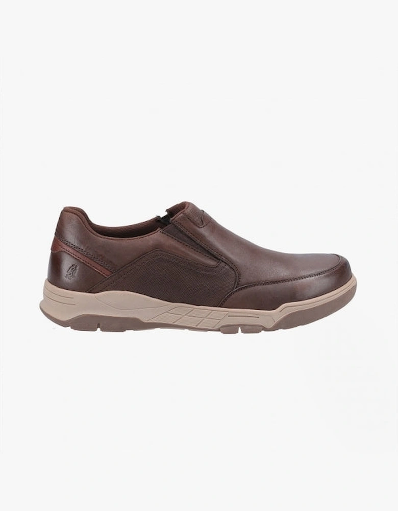 FLETCHER Mens Leather Slip-On Shoes Brown