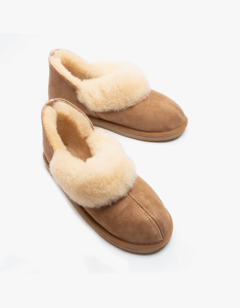 KARIN Womens Sheepskin Slipper Boots Chestnut