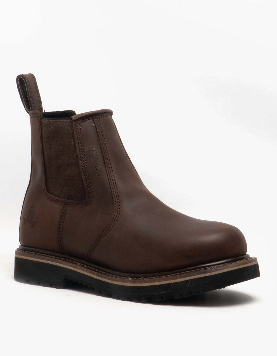 CARLISLE Mens Leather Chelsea Boots Brown