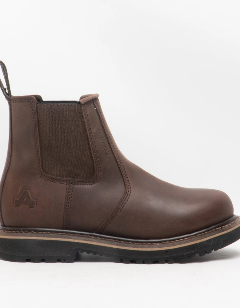 CARLISLE Mens Leather Chelsea Boots Brown