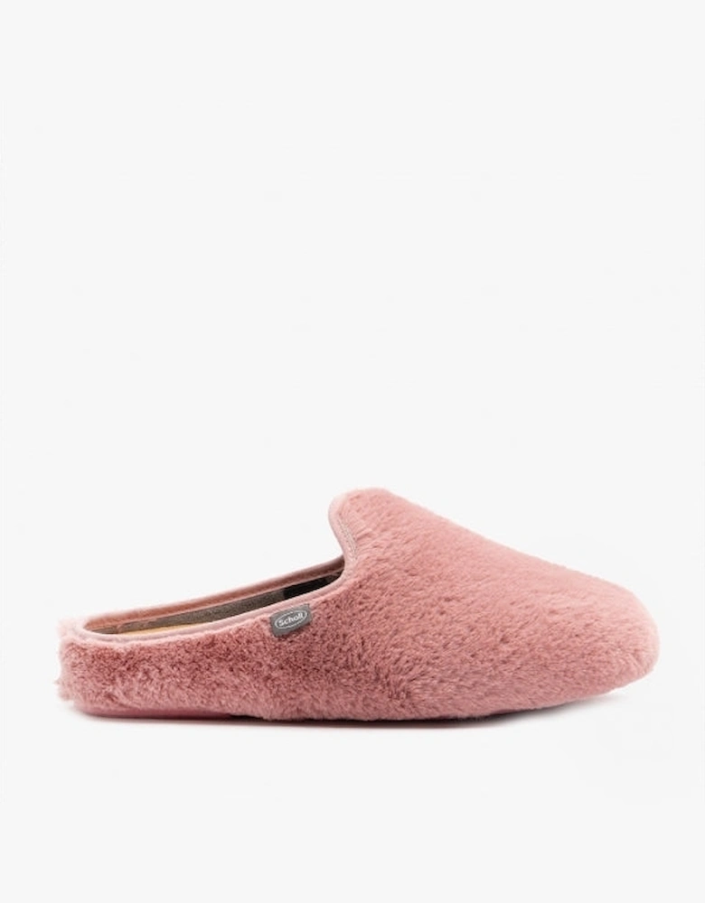 MADDY Womens Faux Fur Mule Slippers Rose