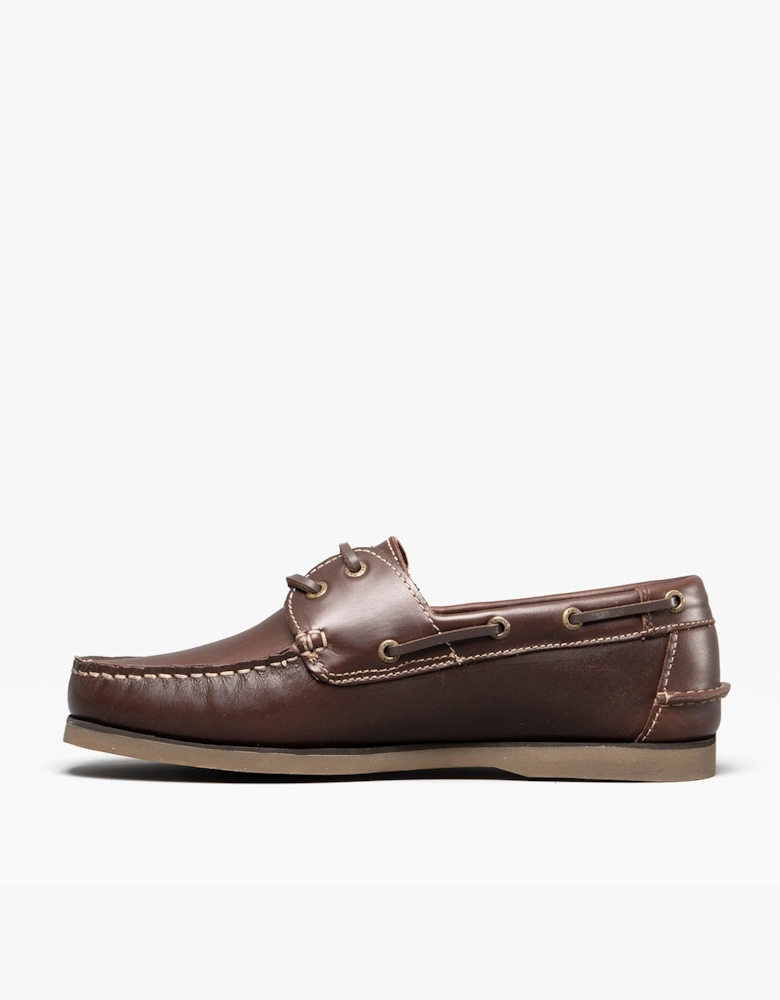 HENRY Mens Leather Deck Shoes Brown