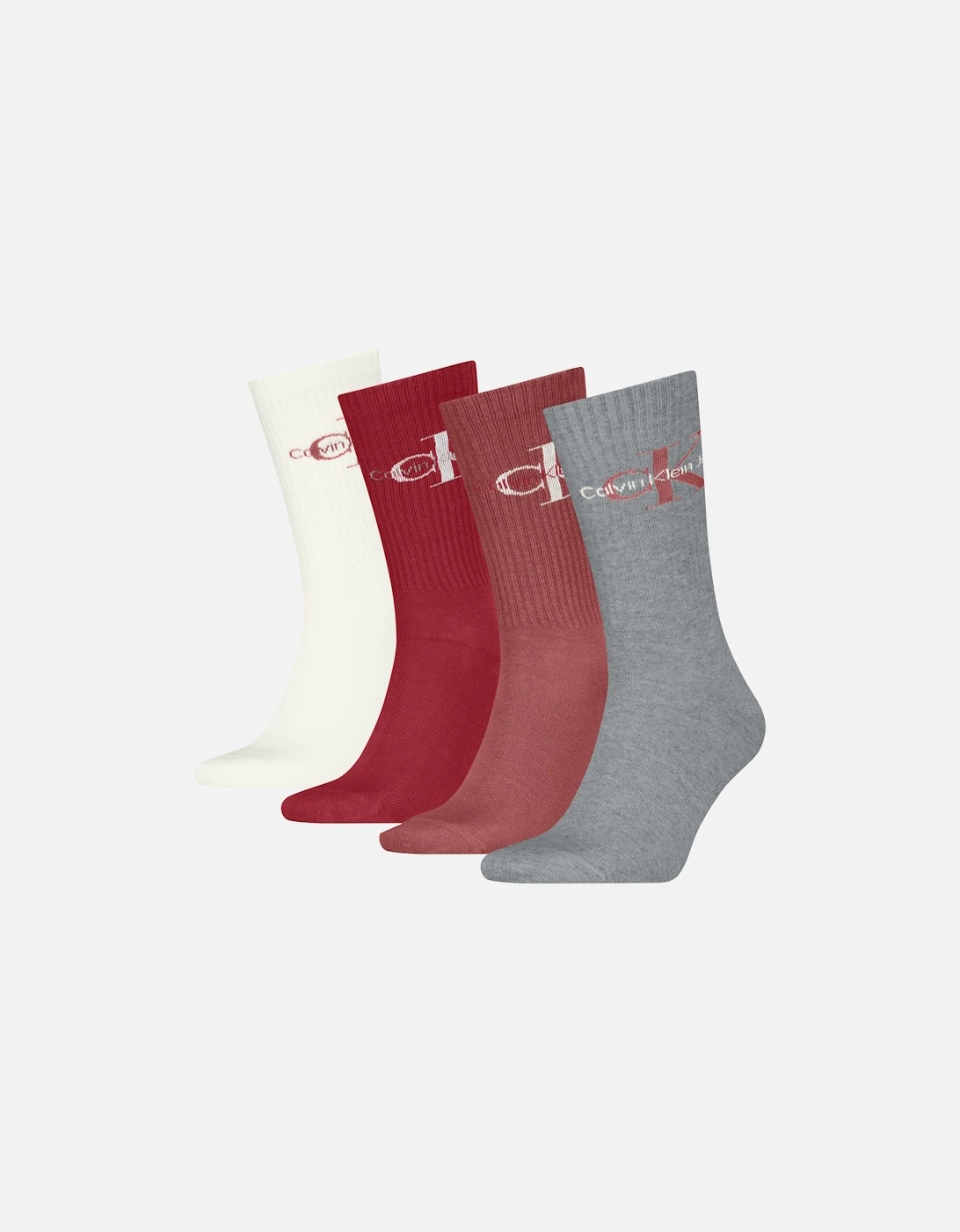 4 Pack Giftboxed Trainer Mens Crew Socks Red Combo, 5 of 4