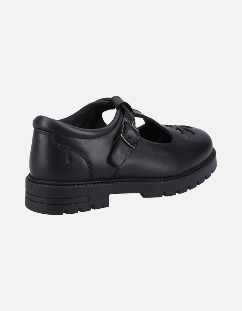 FIONA Girls Leather School Shoes Black