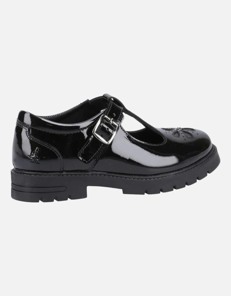 FIONA Girls Leather School Shoes Patent Black